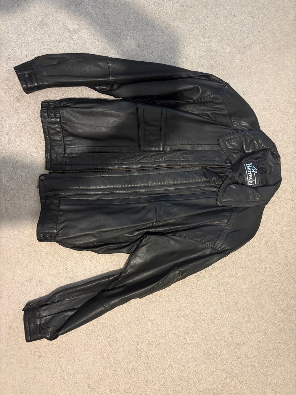 Black Leather Bomber Jacket